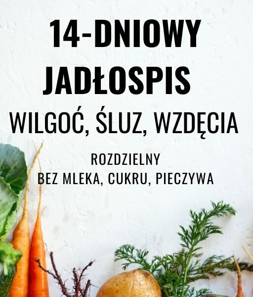 14-dniowy jadłospis - Wilgoć, śluz, wzdęcia wg TMC - rozdzielny - 1600 kcal